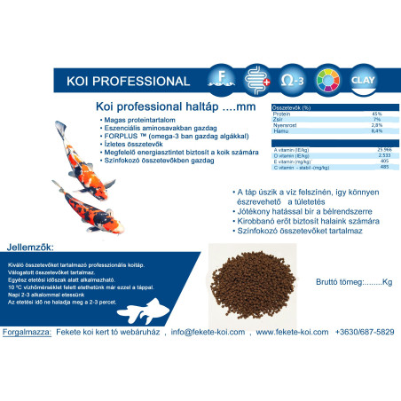 Professional  hrana cu proteine pentru Crapi Koi 3 mm ( 1 kg )