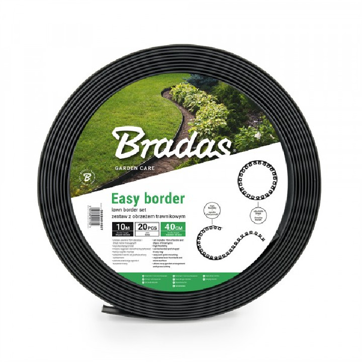 Set bordura gradina Easy Border 10m x 5cm negru