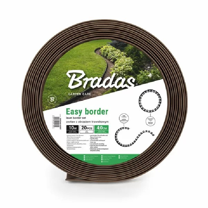 Set bordura gradina Easy Border 10m x 4cm maro