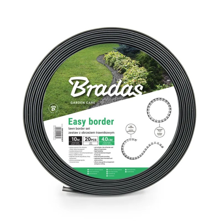 Set bordura gradina Easy Border 10m x 4cm negru