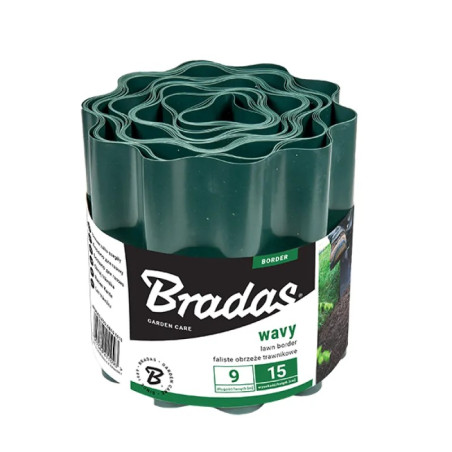 Bordura de gazon verde 10 cm x 9 m PE