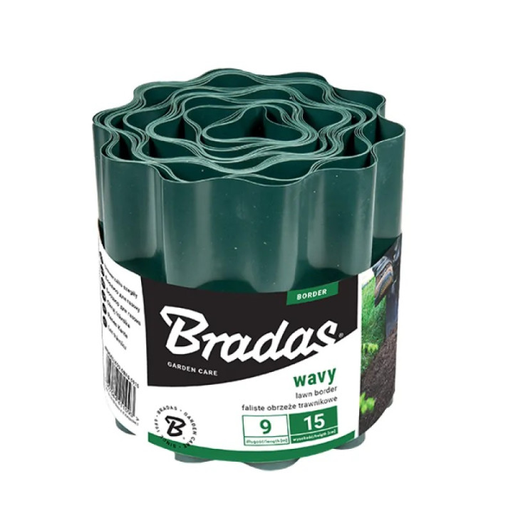 Bordura de gazon verde 15 cm x 9 m PE