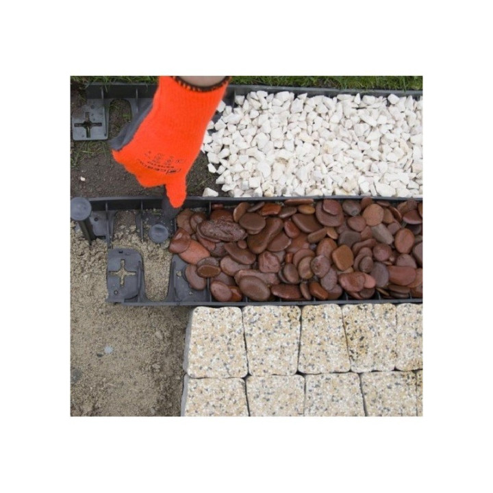 Bordura pentru gazon extra rezistent negru 1025/75/55 mm