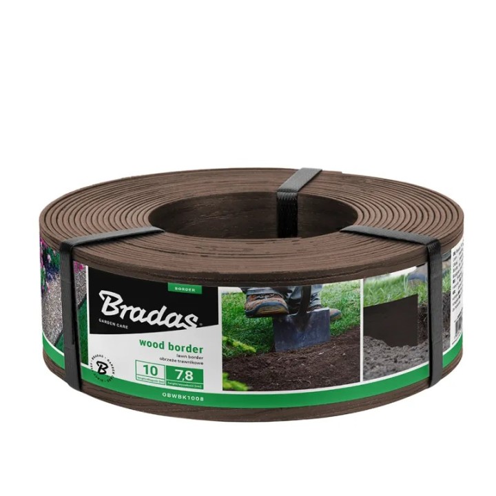 Borduri de gazon cu efect lemn - maro 78mm x 10m
