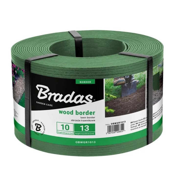 Borduri de gazon cu efect lemn - verde 130mm x 10m