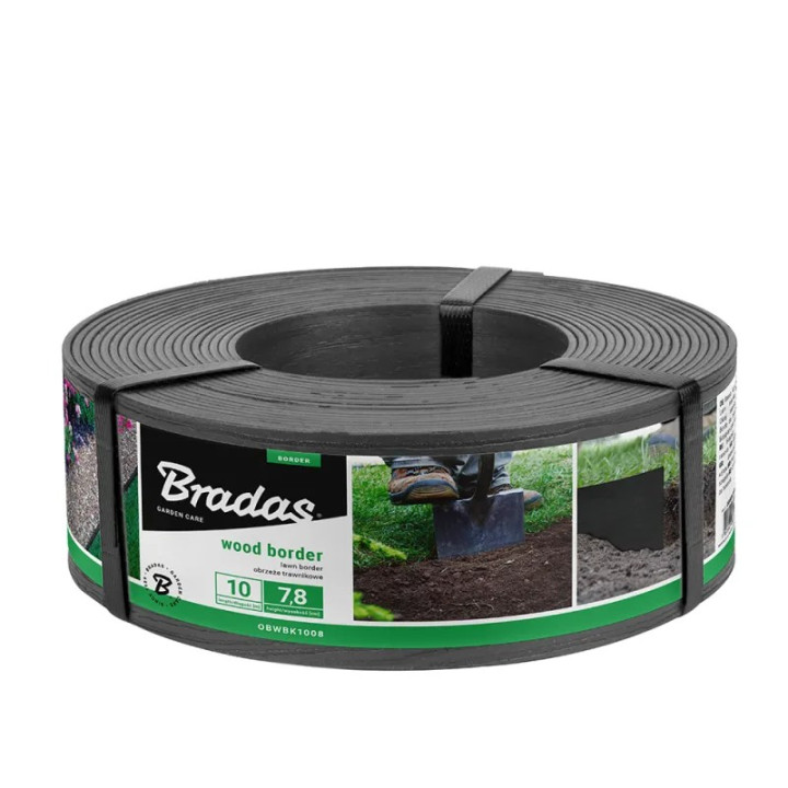 Borduri de gazon cu efect lemn - gri 78mm x 10m