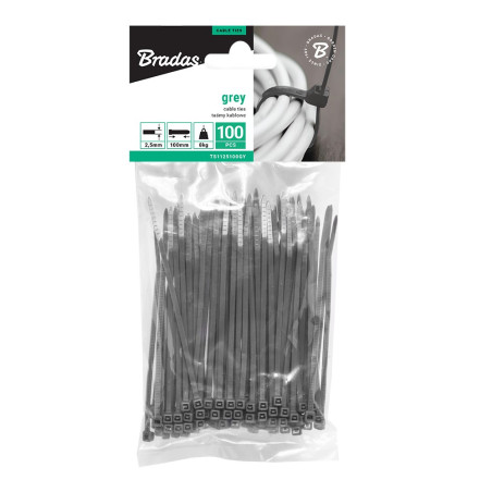 Colier plastic Bradas pentru plase de umbrire (gri) 10 cm 100 buc/pachet