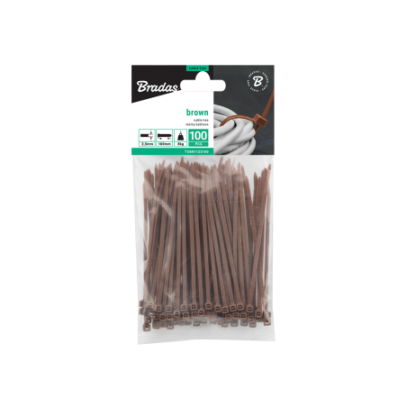 Colier plastic Bradas pentru plase de umbrire (maro) 10 cm 100 buc/pachet