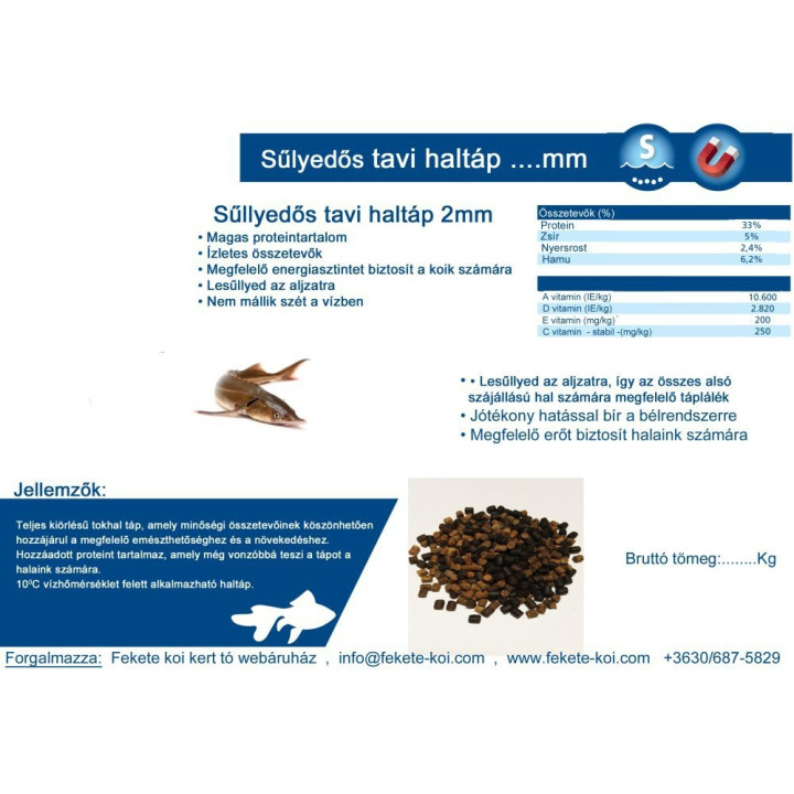 Hrana scufundabila ( galben-negru ) 6 mm ( 10 kg )