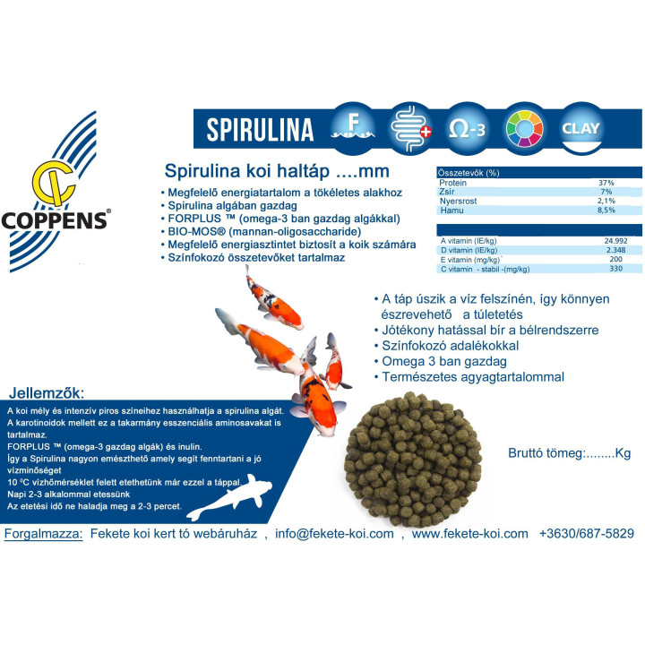 Hrana Coppens Spirulina 3mm (1Kg)