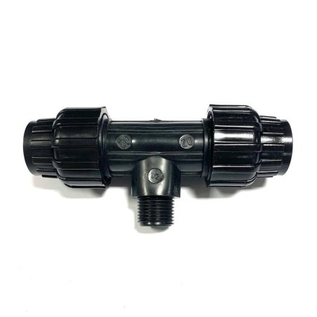 Teu compresiune FE 25 x 1" x 25 negru PN10 Magazin online de irigatii