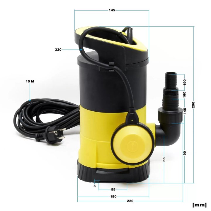 Pompă submersibilă pentru apă uzată 5000 l/h 250 W