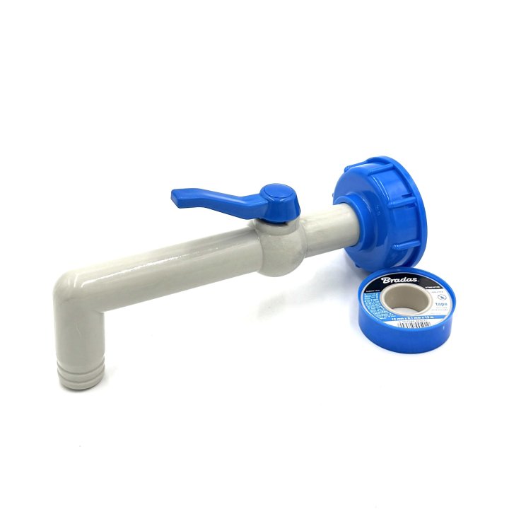 Set conector IBC cu robinet la 45° pentru furtun de 1"