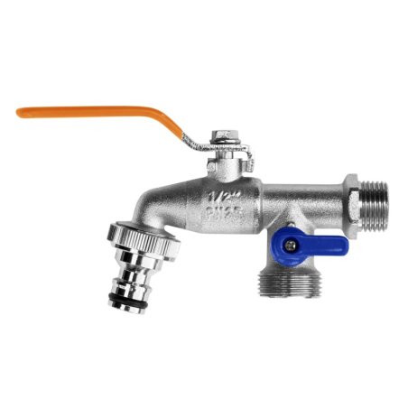 Robinet de grădină metalic cu două ieșiri și pârghie 3/4"KM