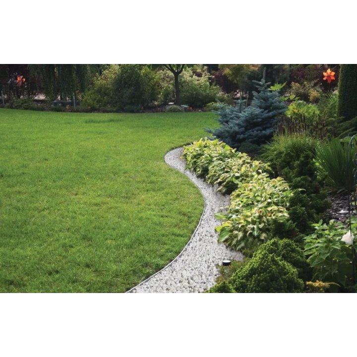 Set bordură de grădină easy border 10m x 4cm gri deschis