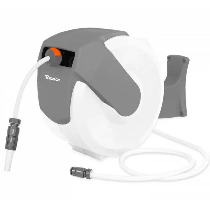 Suport automat de furtun White Line cu furtun de 20m 1/2" și accesorii