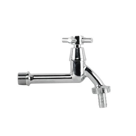 Robinet de grădină alungit nichelat 1/2" cu conector pentru furtun de 13mm