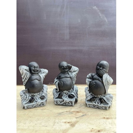 Set 3 buc. Happy Buddha (gri/negru)