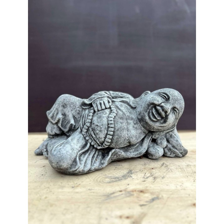 Buddha culcat care râde (gri)