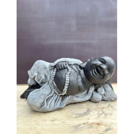 Buddha râzând culcat (negru/gri)