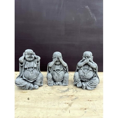 Set 3 piese Happy Buddha 25cm (gri)