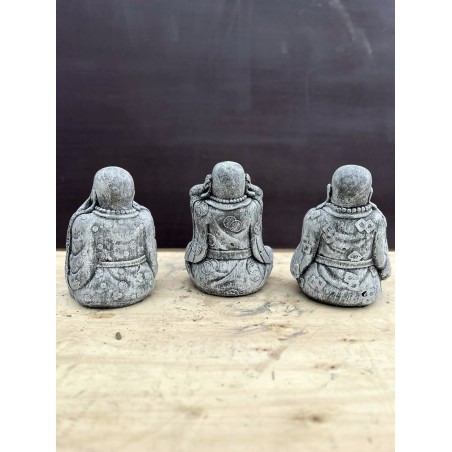 Set 3 piese Happy Buddha 25cm (gri)