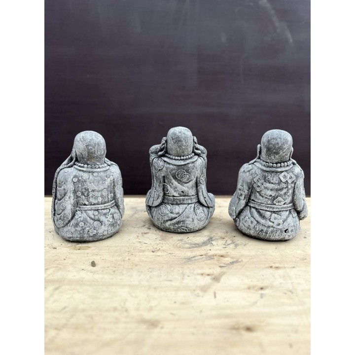 Set 3 piese Happy Buddha 25cm (gri)
