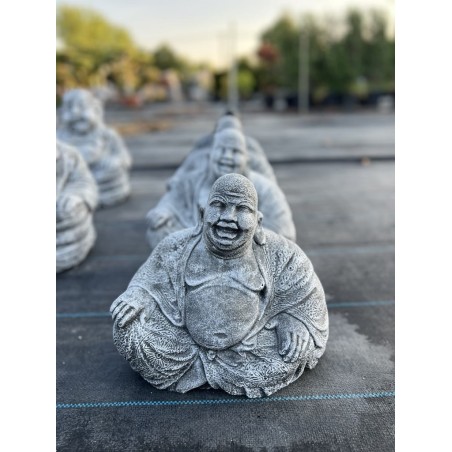Buddha șezând fericit (gri) 27cm