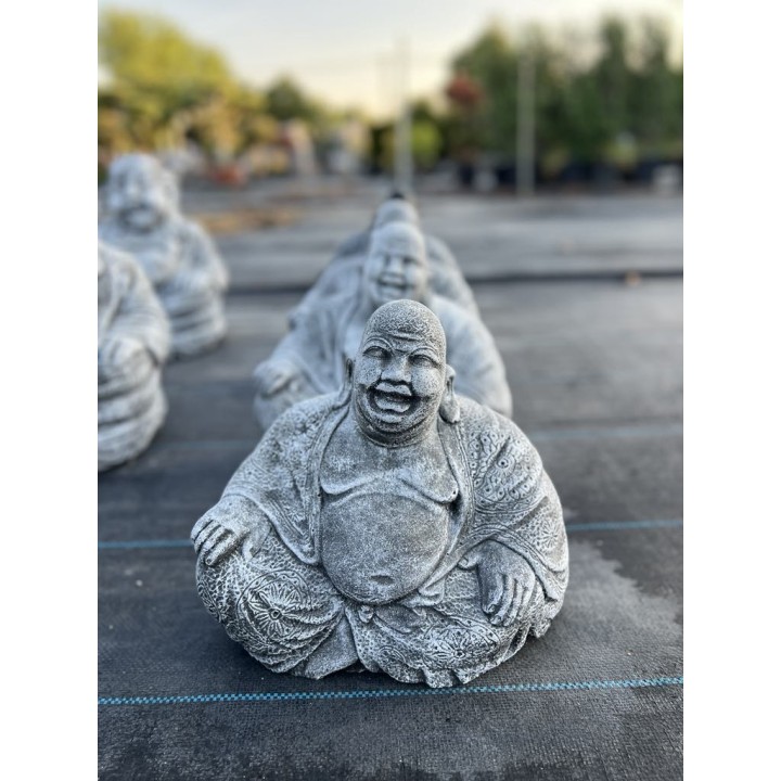 Buddha șezând fericit (gri) 27cm