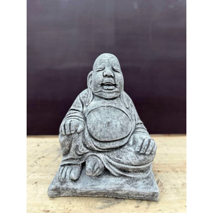 Buddha fericit șezând (gri) 30cm