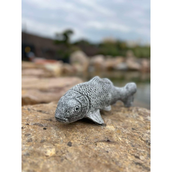 Statuetă Koi 45cm (gri)