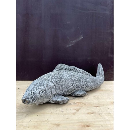 Statuie Koi 70cm cu jet de apă (gri)