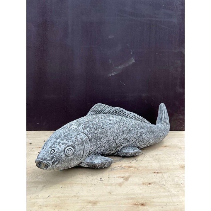 Statuie Koi 70cm cu jet de apă (gri)