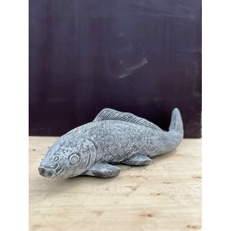Statuie Koi 70cm cu jet de apă (gri)