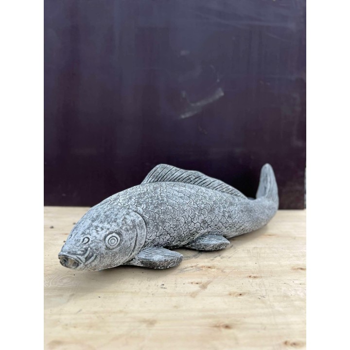 Statuie Koi 70cm cu jet de apă (gri)