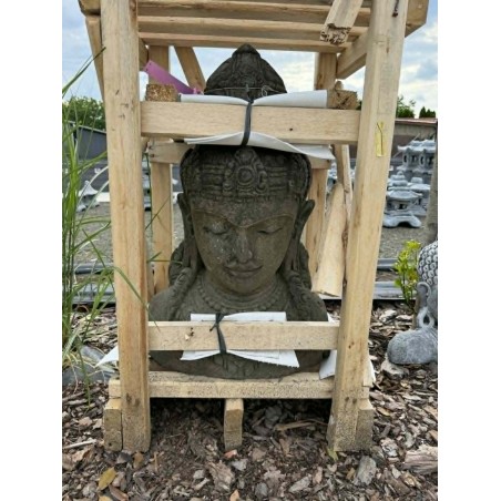 Statuie cap de Buddha 75cm (piatră naturală verde) (107)
