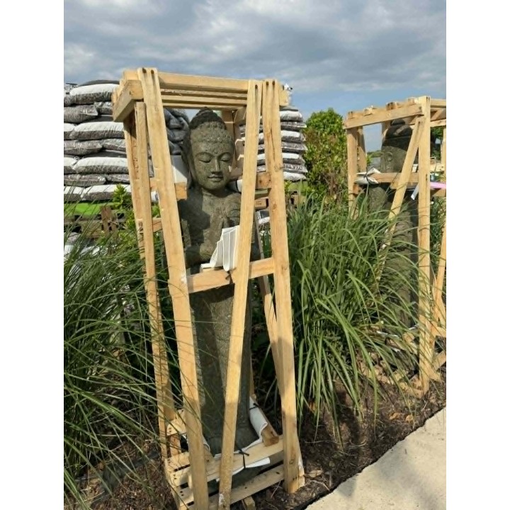 Statuie Buddha în picioare 150cm (piatră naturală verde) (35/3)
