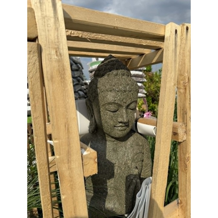 Statuie Buddha în picioare 150cm (piatră naturală verde) (35/3)