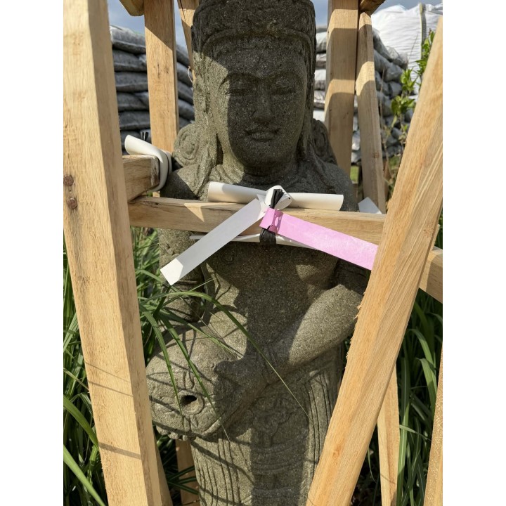 Statuie Buddha în picioare 150cm (piatră naturală verde) (38)
