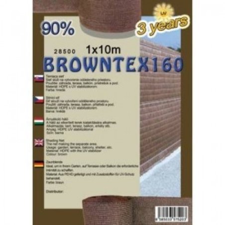 Plasa de protectie, protectie impotriva vantului si umbrire Browntex 160 1,5 m x 10 m 90%