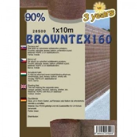 Plasa de protectie, protectie impotriva vantului si umbrire Browntex 160 2 m x 10 m 90%