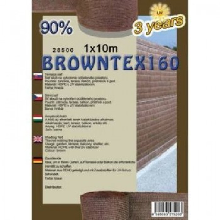 Plasa de protectie, protectie impotriva vantului si umbrire Browntex 160 2 m x 10 m 90%