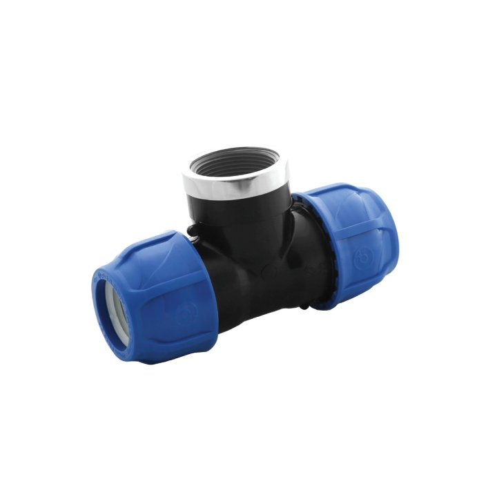 Teu compresiune KPE 63x5/4" FIx63 mm - fish-farm.ro