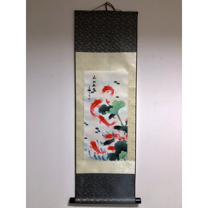 Rola de pânză tablou Lotus și pește 90x30cm - fish-farm.ro