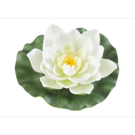 Floare de lotus alb plutitoare 17 cm (123586)   - fish-farm.ro