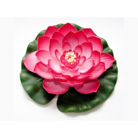 Floare de lotus culoare fucsia plutitoare 20 cm (123668)- fish-farm.ro