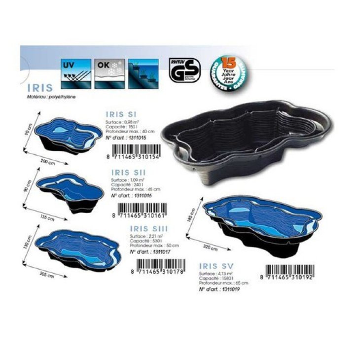 Bazin prefabricat de plastic IRIS SII 240 L