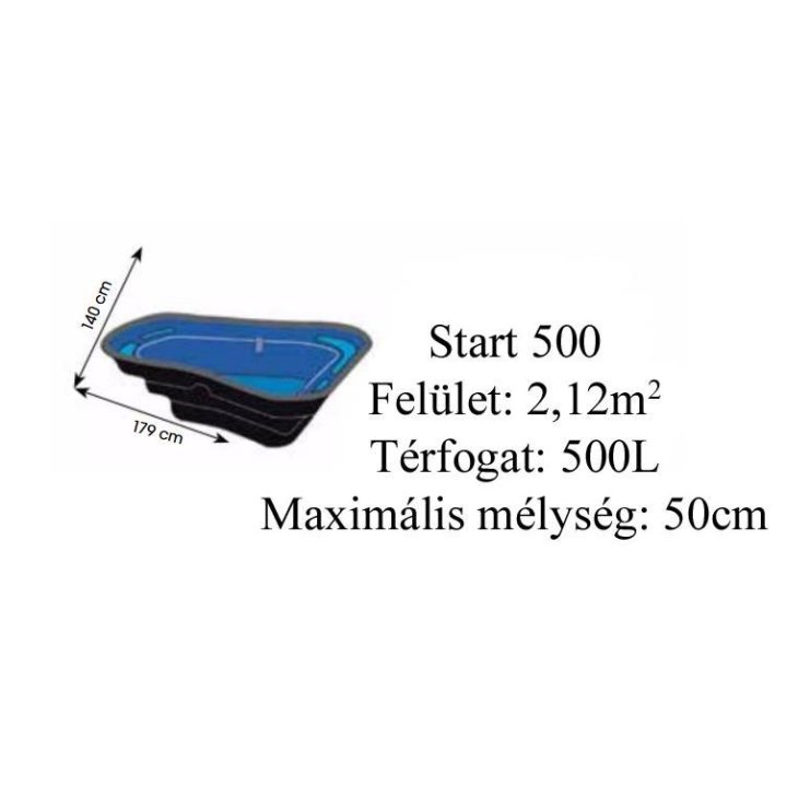Bazin prefabricat de plastic 500 L