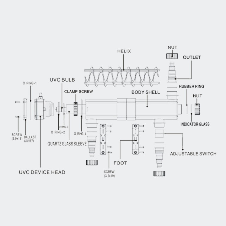 Sterilizator UV-C 24W cu autocuratare (CUV-224)