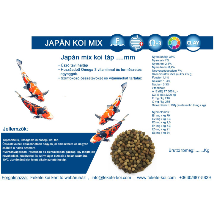 Koi Food Japonez Mix japonez plutitor 3 mm ( 2 kg )